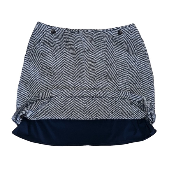 NWT Banana Republic Navy Blue Herringbone Wool Blend A-line Skirt Size 16 Tall - Picture 3 of 9